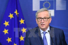 Chủ tịch Ủy ban châu Âu Jean-Claude Juncker tại một cuộc họp báo ở Brussels, Bỉ. (Nguồn: AFP/TTXVN)