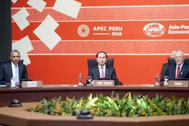 Chủ tịch nước Trần Đại Quang dự Hội nghị các nhà lãnh đạo APEC. (Ảnh: Nhan Sáng/TTXVN)
