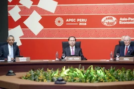 Chủ tịch nước Trần Đại Quang dự Hội nghị các nhà lãnh đạo APEC. (Ảnh: Nhan Sáng/TTXVN)
