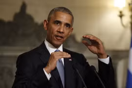 Tổng thống Mỹ Barack Obama tại cuộc họp báo ở Athens, Hy Lạp ngày 15/11. (Nguồn: AP/TTXVN)