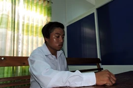 Đối tượng Châu Minh Nhân tại cơ quan Công an tỉnh Bà Rịa-Vũng Tàu. (Ảnh: Đoàn Mạnh Dương/TTXVN)