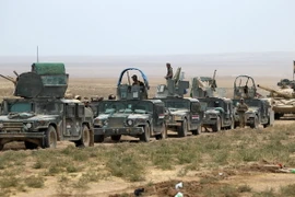 Binh sỹ Iraq tham gia chiến dịch truy quét IS đóng quân ở khu vực al-Shura, phía nam Mosul ngày 28/10. (Nguồn: AFP/TTXVN)