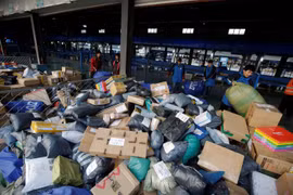 Các dịch vụ vận chuyển ở Trung Quốc quá tải trong Ngày Độc thân. (Nguồn: Reuters)