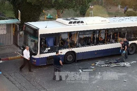 Hiện trường vụ đánh bom ở Tel Aviv (Nguồn: AFP/TTXVN)
