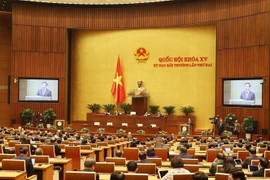 Chủ tịch Quốc hội Vương Đình Huệ phát biểu bế mạc Kỳ họp bất thường lần thứ hai, Quốc hội khóa XV. (Ảnh: Trí Dũng/TTXVN)