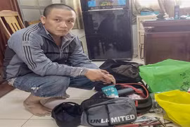 Đối tượng Nguyễn Trung Thành khi bị bắt. (Ảnh: TTXVN phát)