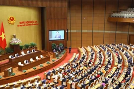 Chủ tịch Quốc hội Vương Đình Huệ phát biểu khai mạc. (Ảnh: Văn Điệp/TTXVN)