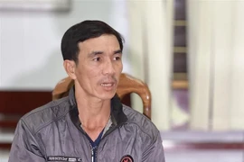 Nghi phạm Nguyễn Hùng Cường tại cơ quan điều tra. (Ảnh: TTXVN phát)