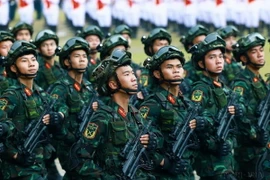 Khối chiến sỹ Đặc nhiệm Quân đội nhân dân Việt Nam diễu binh tại Lễ mittinh, diễu binh, diễu hành kỷ niệm 70 năm Chiến thắng lịch sử Điện Biên Phủ (7/5/1954-7/5/2024). (Ảnh: Dương Giang/TTXVN)