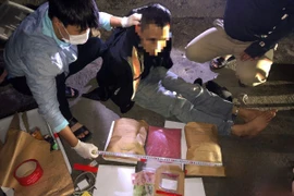 Số ma tuý bị các lực lượng chức năng bắt quả tang tại hiện trường. (Ảnh: TTXVN phát)