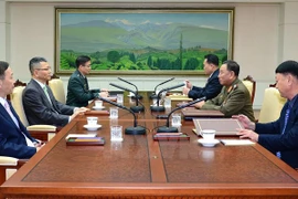 Đại diện quân sự cấp cao Hàn Quốc và Triều Tiên tại bàn đàm phán hồi tháng 10. (Nguồn: Yonhap/TTXVN)