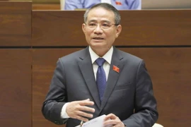 Bộ trưởng Bộ Giao thông, Vận tải Trương Quang Nghĩa giải trình làm rõ các vấn đề đại biểu Quốc hội nêu. (Ảnh: Phương Hoa/TTXVN)