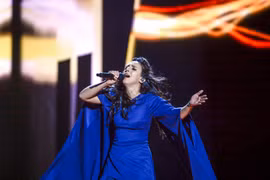 Ca sỹ Susana Jamaladinova biểu diễn trong đêm chung kết Eurovision 2016. (Nguồn: EPA/TTXVN)