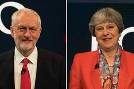 Lãnh đạo đảng Bảo thủ, Thủ tướng Theresa May (phải), và Chủ tịch Công đảng Jeremy Corbyn. (Nguồn: news.sky.com)