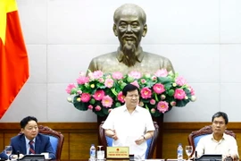 Phó Thủ tướng Trịnh Đình Dũng phát biểu tại buổi tiếp. (Ảnh: An Đăng/TTXVN)