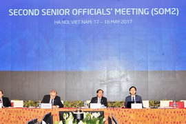Đoàn chủ tịch Hội nghị. (Ảnh: Nguyễn Khang/TTXVN)