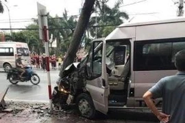 Hiện trường vụ tai nạn. (Ảnh: Trung Nguyên/TTXVN)