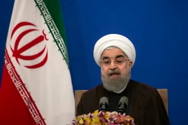 Tổng thống Iran Hassan Rouhani phát biểu trên truyền hình ở Tehran. (Nguồn: THX/TTXVN)