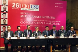 Họp báo công bố 26 lãnh đạo công nghệ, an ninh thông tin tiêu biểu. (Ảnh: T.H/Vietnam+)