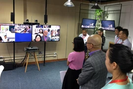 Đại diện VNPT cho hay, chỉ cần dung lượng băng thông 512Kb đã có thể sử dụng VNPT Meeting. (Ảnh: T.H/Vietnam+)