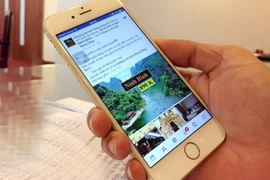 Người Việt thường dùng thiết bị di động để vào mạng xã hội. (Ảnh: T.H/Vietnam+)