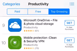 "Clean & Security VPN" lọt Top các ứng dụng cho doanh thu lớn. (Nguồn: medium.com)