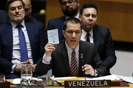 Ngoại trưởng Venezuela Jorge Arreaza phát biểu tại cuộc họp Hội đồng Bảo an Liên hợp quốc ở New York, Mỹ. (Nguồn: THX/TTXVN)