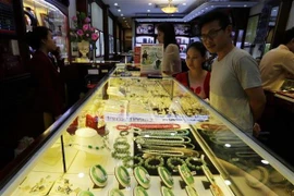 Sức tăng của giá vàng trong nước vẫn còn hạn chế. Ảnh minh họa. (Ảnh: Trần Việt/TTXVN)