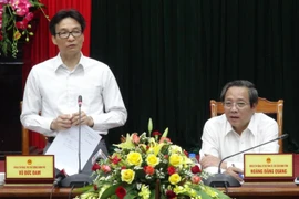 Phó Thủ tướng Vũ Đức Đam phát biểu tại buổi làm việc. (Ảnh: Đức Thọ/TTXVN) 