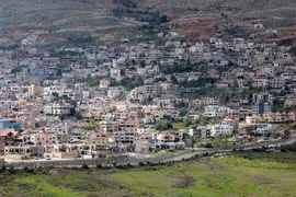 Hình ảnh thị trấn Majdal Shams trên Cao nguyên Golan do Israel chiếm đóng. (Nguồn: AFP/TTXVN)