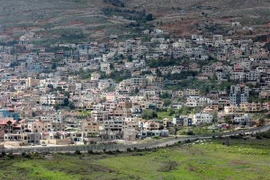 Hình ảnh thị trấn Majdal Shams trên Cao nguyên Golan do Israel chiếm đóng. (Nguồn: AFP/TTXVN)