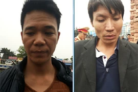 Hai đối tượng tham gia giao nhận hoa anh túc (Ảnh: Sơn Bách/Vietnam+)