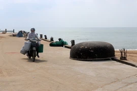 Hiện trạng Bến cá phường 6 bị xuống cấp nghiêm trọng. (Ảnh: Thế Lập/TTXVN)