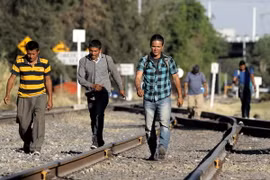 Người di cư tiến về phía biên giới Mexico - Mỹ ở Guadalajara, bang Jalisco, Mexico ngày 3/4. (Nguồn: AFP/TTXVN)