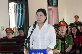 Bị cáo Trần Thị Xuân trong phiên tòa. (Ảnh: Công Tường/Vietnam+)