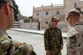 Binh sỹ Mỹ tại thị trấn Manbij, miền bắc Syria ngày 22/3. (Nguồn: AFP/TTXVN)