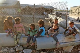 Trẻ em Syria tại trại tị nạn Ash'ari , khu vực Đông Ghouta. (Nguồn: AFP/TTXVN)