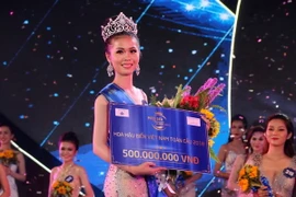 Tân Hoa hậu biển Việt Nam toàn cầu năm 2018 Nguyễn Thị Kim Ngọc. (Ảnh: Lê Sen/TTXVN)