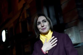 Bà Maia Sandu tại trụ sở đảng Hành động và Đoàn kết ở Chisinau ngày 16/11. (Ảnh: AFP/TTXVN)