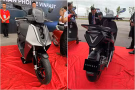 Một số hình ảnh của chiếc xe máy điện VinFast mới bị rò rỉ trên mạng xã hội. (Nguồn ảnh: Facebook)