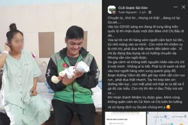 Câu chuyện xúc động của tài xế Gojek được chia sẻ rộng rãi. (Ảnh: PV/Vietnam+)