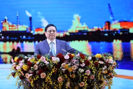 Thủ tướng Phạm Minh Chính phát biểu tại Hội nghị Công bố Quy hoạch và Xúc tiến Đầu tư tỉnh Cà Mau. (Ảnh: Dương Giang/TTXVN)
