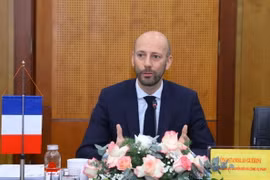 Ông Stanislas Guérini, Bộ trưởng Bộ Chuyển đổi và Công vụ Pháp. (Ảnh: Văn Điệp/TTXVN)