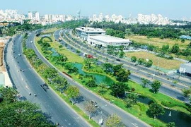 Đại lộ Nguyễn Văn Linh, quận 7, TP. HCM. (Ảnh: Kim Phương/TTXVN)