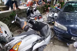 Hiện trường vụ tai nạn. (Ảnh: Đức Tưởng/Vietnam+)