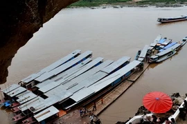 Bến đò Luangprabang điểm du lịch hấp dẫn của cố đô. (Ảnh: Hoàng Chương/Vietnam+) 