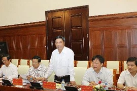 Ông Nguyễn Bá Thanh phát biểu tại buổi làm việc. (Ảnh: Dương Giang/TTXVN)