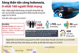 [Infographics] Sóng thần tại Indonesia, gần 1.000 người thương vong