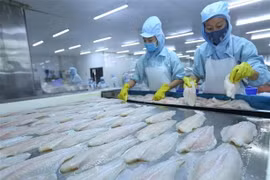 Thủy sản là một trong 4 mặt hàng xuất khẩu tăng trưởng mạnh nhất 9 tháng qua. (Ảnh: Vũ Sinh/TTXVN)
