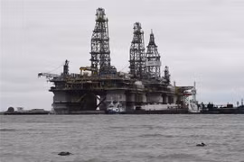 Giàn khoan dầu ở cảng Aransas, bang Texas của Mỹ. (Ảnh: AFP/TTXVN)